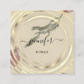 美しいオーガニックバイオショップハーブQRロゴソープナチュラル スクエア名刺 (正面)