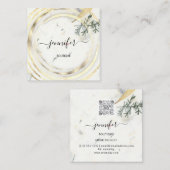 美しいオーガニックバイオショップハーブQRCodeロゴソープ体 スクエア名刺 (正面/裏面)