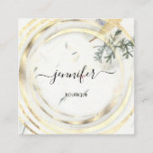 美しいオーガニックバイオショップハーブQRCodeロゴソープ体 スクエア名刺 (正面)