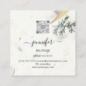 美しいオーガニックバイオショップハーブQRCodeロゴソープ体 スクエア名刺 (裏面)