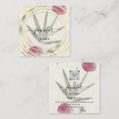 美しいオーガニックバイオショップ金ゴールドQRコードロゴ石鹸 スクエア名刺 (正面/裏面)