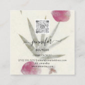 美しいオーガニックバイオショップ金ゴールドQRコードロゴ石鹸 スクエア名刺 (裏面)