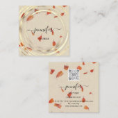 美しいオーガニックバイオショップ金ゴールドQRCodeロゴ石鹸体 スクエア名刺 (正面/裏面)