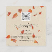 美しいオーガニックバイオショップ金ゴールドQRCodeロゴ石鹸体 スクエア名刺 (裏面)