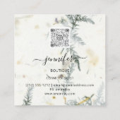 美しいオーガニックバイオショップ金ゴールドQRCodeロゴ石鹸 スクエア名刺 (裏面)