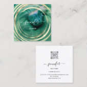 美しいオーガニックバイオショップQRロゴソープグリーン スクエア名刺 (正面/裏面)