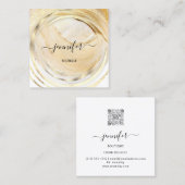 美しいオーガニックバイオショップQRロゴ石鹸バーム金ゴールド スクエア名刺 (正面/裏面)