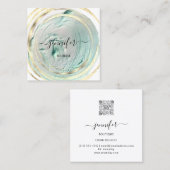 美しいオーガニックバイオショップQRロゴ石鹸ミントホワイト スクエア名刺 (正面/裏面)