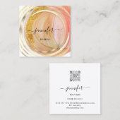 美しいオーガニックバイオショップQRロゴ石鹸赤面金ゴールド スクエア名刺 (正面/裏面)