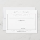 美しいオーガニック金ゴールドツリーリングや輪サロンギフトカード (裏面)