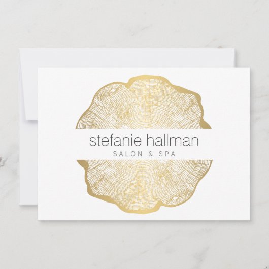 美しいオーガニック金ゴールドツリーリングや輪サロンギフトカード (正面)