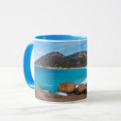 美しいオーストラリアのビーチと海波 マグカップ (正面左)