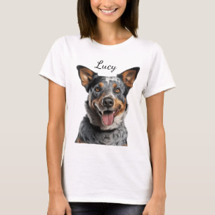 美しいオーストラリアの牛の犬顔 Tシャツ