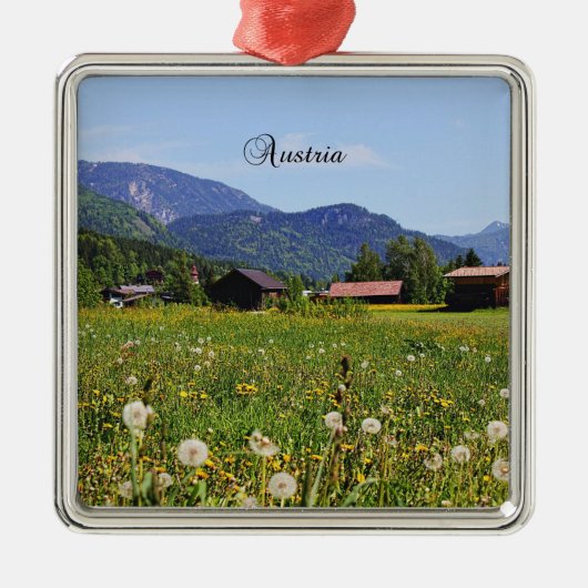 美しいオーストリアの景勝地 メタルオーナメント (正面)