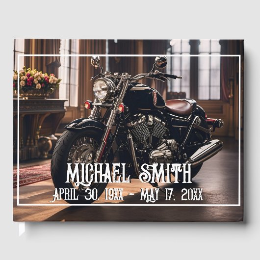 美しいオートバイお祝い・オブ・ライフ ゲストブック (正面)