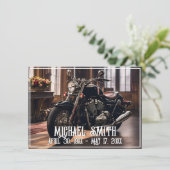 美しいオートバイお祝い・オブ・ライフ 招待状 (スタンド正面)