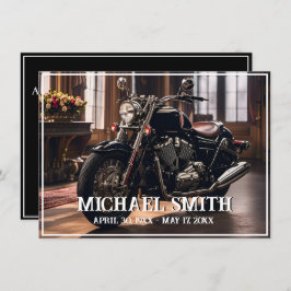 美しいオートバイお祝い・オブ・ライフ 招待状