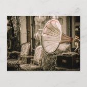 美しいオールドスタイルのアンティークフォノグラフ ポストカード (正面)