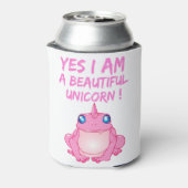 美しいカエルのピンクのユニコーン 缶クーラー (缶裏面)