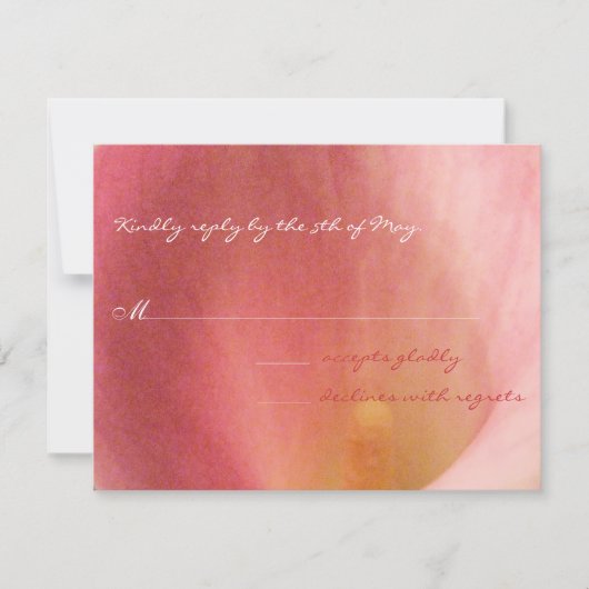 美しいカエレガントラリリーウェディングRSVP 出欠カード (正面)