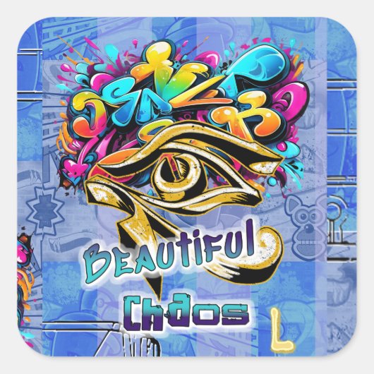 美しいカオス、3x3インチ スクエアシール (正面)