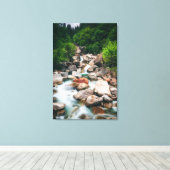 美しいカスケード春 キャンバスプリント (インサイチュ (ウッドフロア))