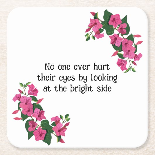 美しいカスタマイズフローラ スクエアペーパーコースター (正面)