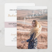 美しいカスタマイズ可能な写真の卒業 招待状 (正面/裏面)