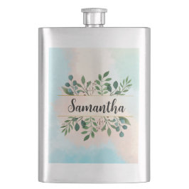 美しいカスタマイズ可能な名前離れ緑の虹 フラスク