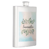 美しいカスタマイズ可能な名前離れ緑の虹 フラスク (右)