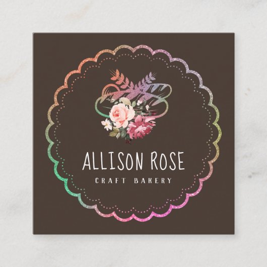 美しいカスタムのベーカリー名刺 スクエア名刺 (正面)