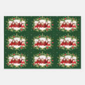 美しいカスタムクリスマスグリーンフォトフェスティバル ラッピングペーパーシート (正面2)