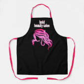 美しいカスタムサロン名ブラック&ホットピンクスタッフAp エプロン (正面)