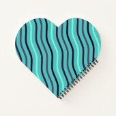 美しいカスタムストライプのブルー ノートブック (裏面)