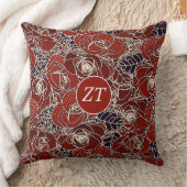 美しいカスタムフローラレッドホワイトブラック クッション (ブランケット)