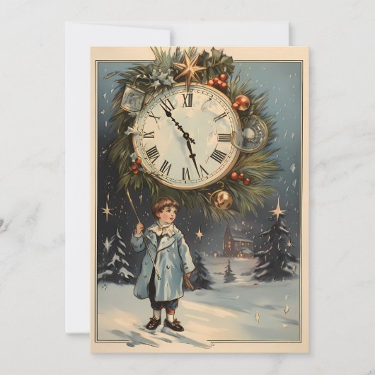 美しいカスタムヴィンテージ新年 シーズンカード (正面)