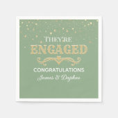 美しいカスタム婚約 スタンダードカクテルナプキン (正面)