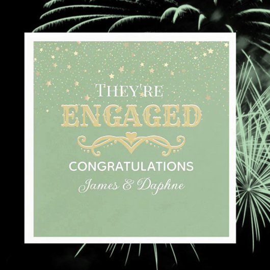 美しいカスタム婚約 スタンダードカクテルナプキン