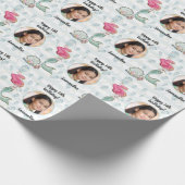 美しいカスタム文字写真の人魚の海の下 ラッピングペーパー (角)