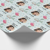 美しいカスタム文字写真の人魚の海の下 ラッピングペーパー (角)