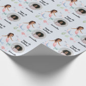 美しいカスタム文字写真の人魚の海の下 ラッピングペーパー (角)