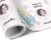 美しいカスタム文字写真の人魚の海の下 ラッピングペーパー (ロールコーナー)