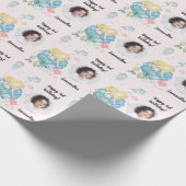 美しいカスタム文字写真の人魚の海の下 ラッピングペーパー (角)