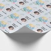 美しいカスタム文字写真の人魚の海の下 ラッピングペーパー (角)