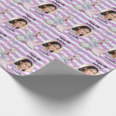 美しいカスタム文字写真の人魚の海の下 ラッピングペーパー (角)