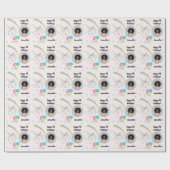 美しいカスタム文字写真マジカルユニコーン ラッピングペーパー (フラット)