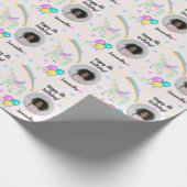 美しいカスタム文字写真マジカルユニコーン ラッピングペーパー (角)