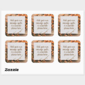 美しいカスタム文字素朴シール スクエアシール (シート)