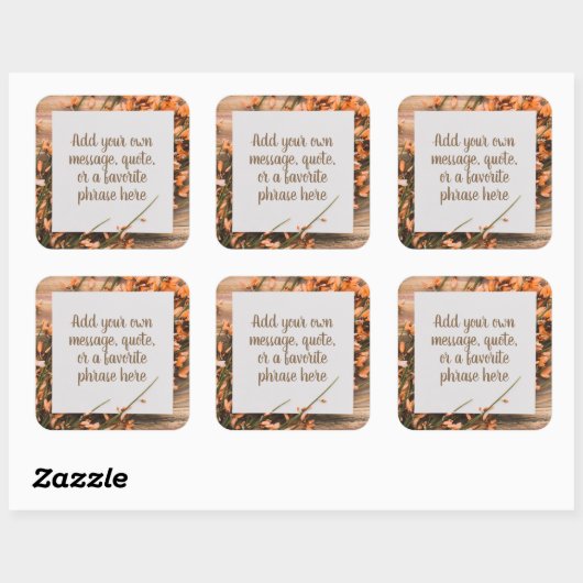 美しいカスタム文字素朴シール スクエアシール (シート)