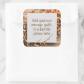 美しいカスタム文字素朴シール スクエアシール (バッグ)